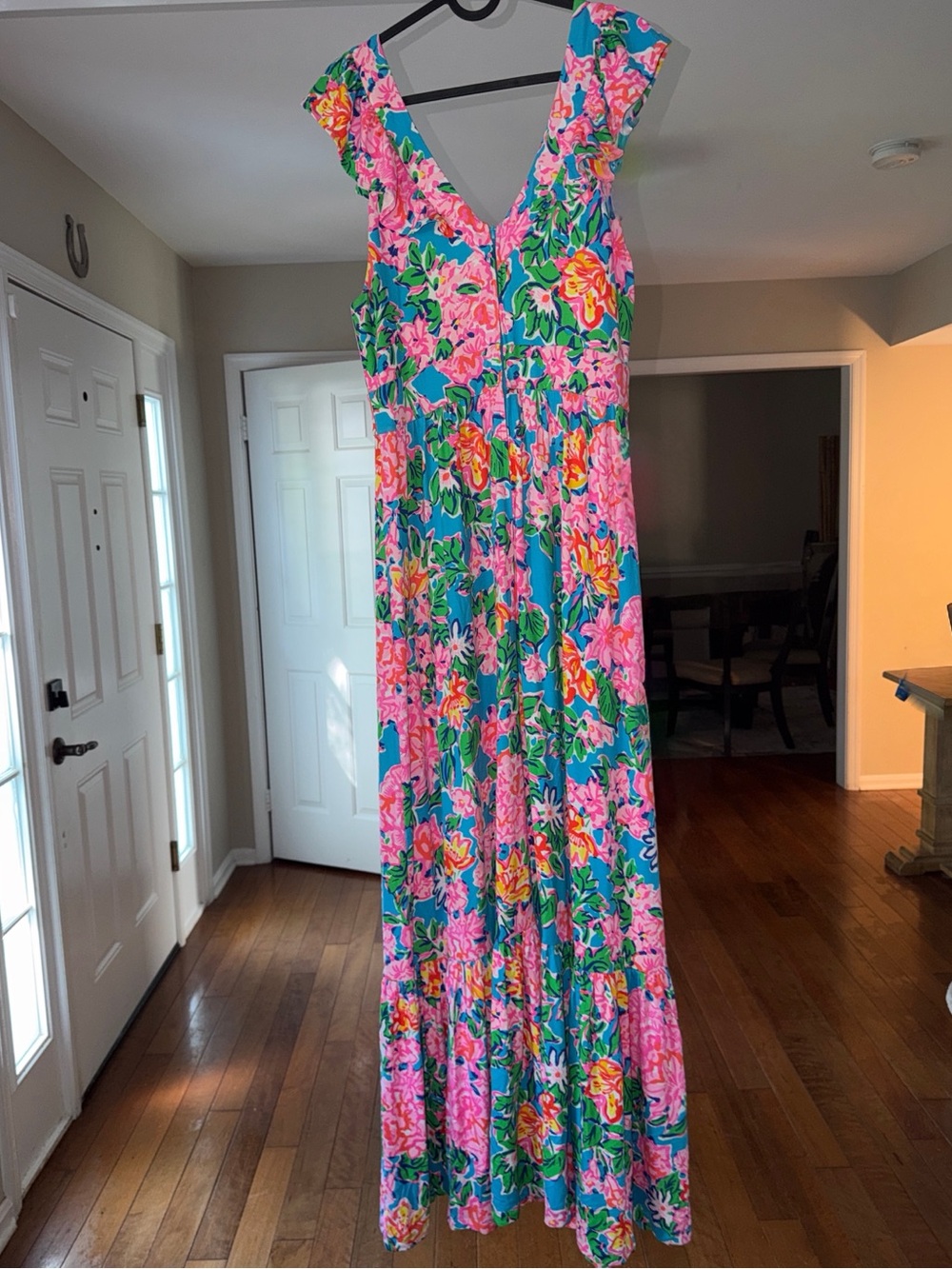 Lilly Pulitzer Teal, Pink & Yellow Floral Maxi Dress